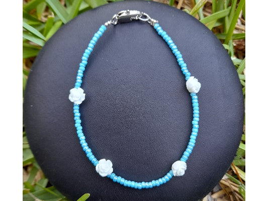 BRACELET FLEUR BLEUE