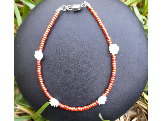 BRACELET FLEUR ROUGE IRISE