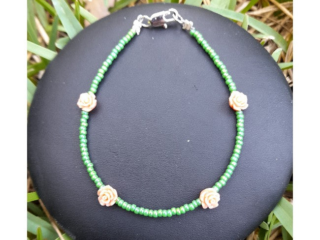 BRACELET FLEUR VERT