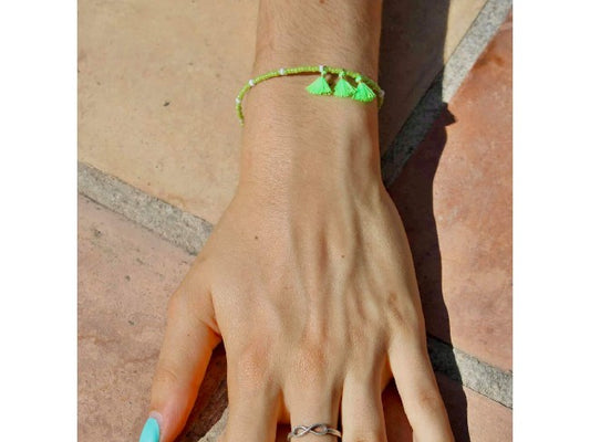 BRACELET TASSEL VERT
