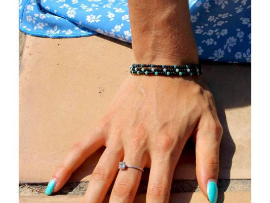 BRACELET TOUL NOIR TURQUOISE
