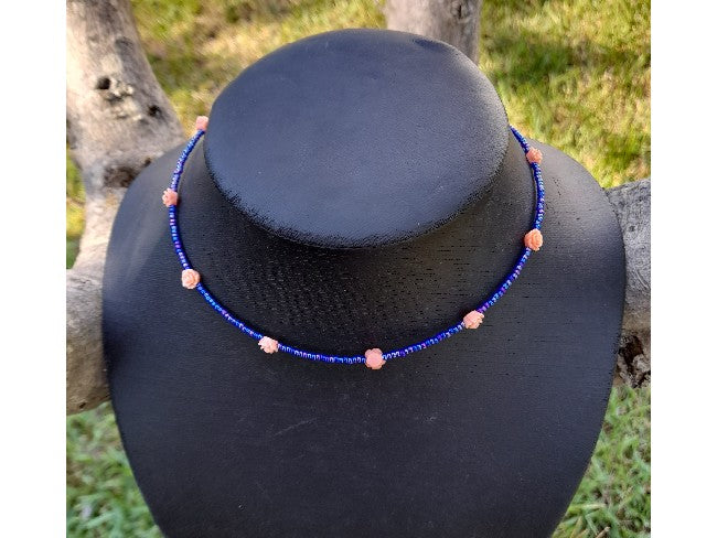 COLLIER FLEUR LAPIS