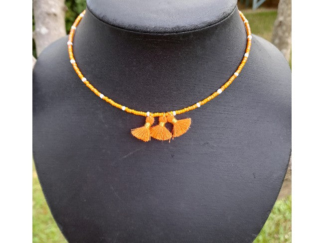 COLLIER TASSEL ORANGE