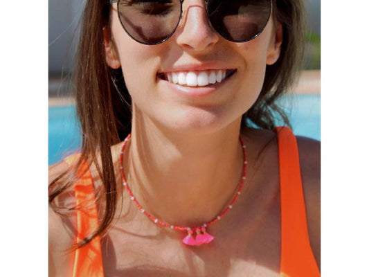 COLLIER TASSEL ROSE