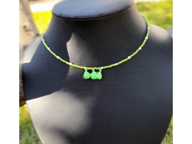 COLLIER TASSEL VERT