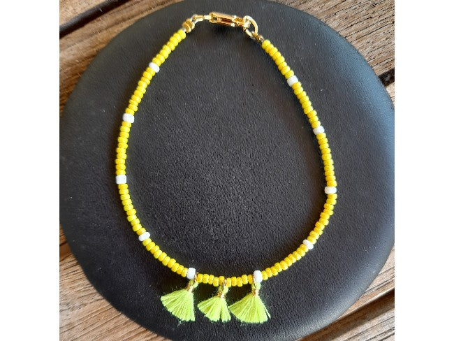 BRACELET TASSEL JAUNE