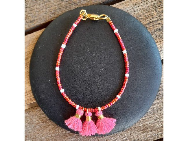 BRACELET TASSEL ROSE
