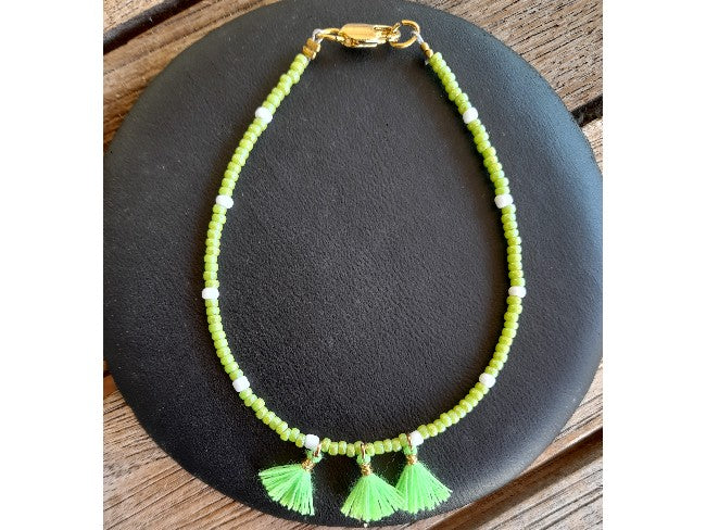 BRACELET TASSEL VERT