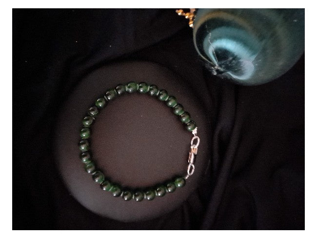 BRACELET PIERRE TEINTÉE VERTE